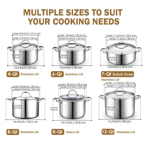 Cooks Standard Olla stock, distribución de calor igual para hervidos uniformes