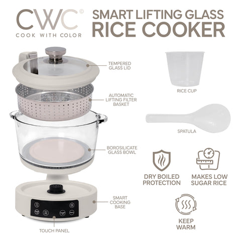 COOK WITH COLOR 3L cesta auto elevada para separación de arroz y agua