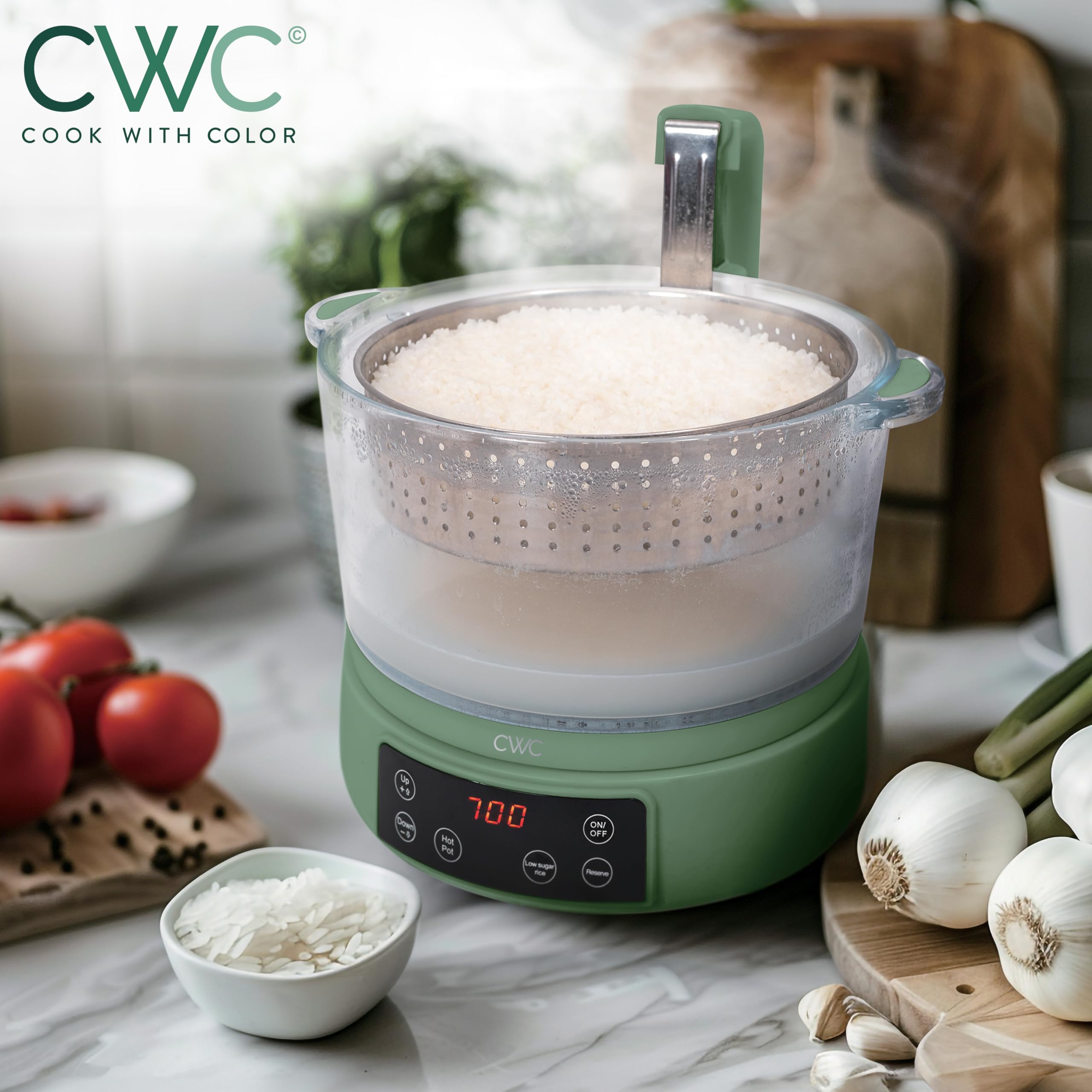 COOK WITH COLOR 3L sistema vapor y hotpot, cocina versátil en un solo aparato