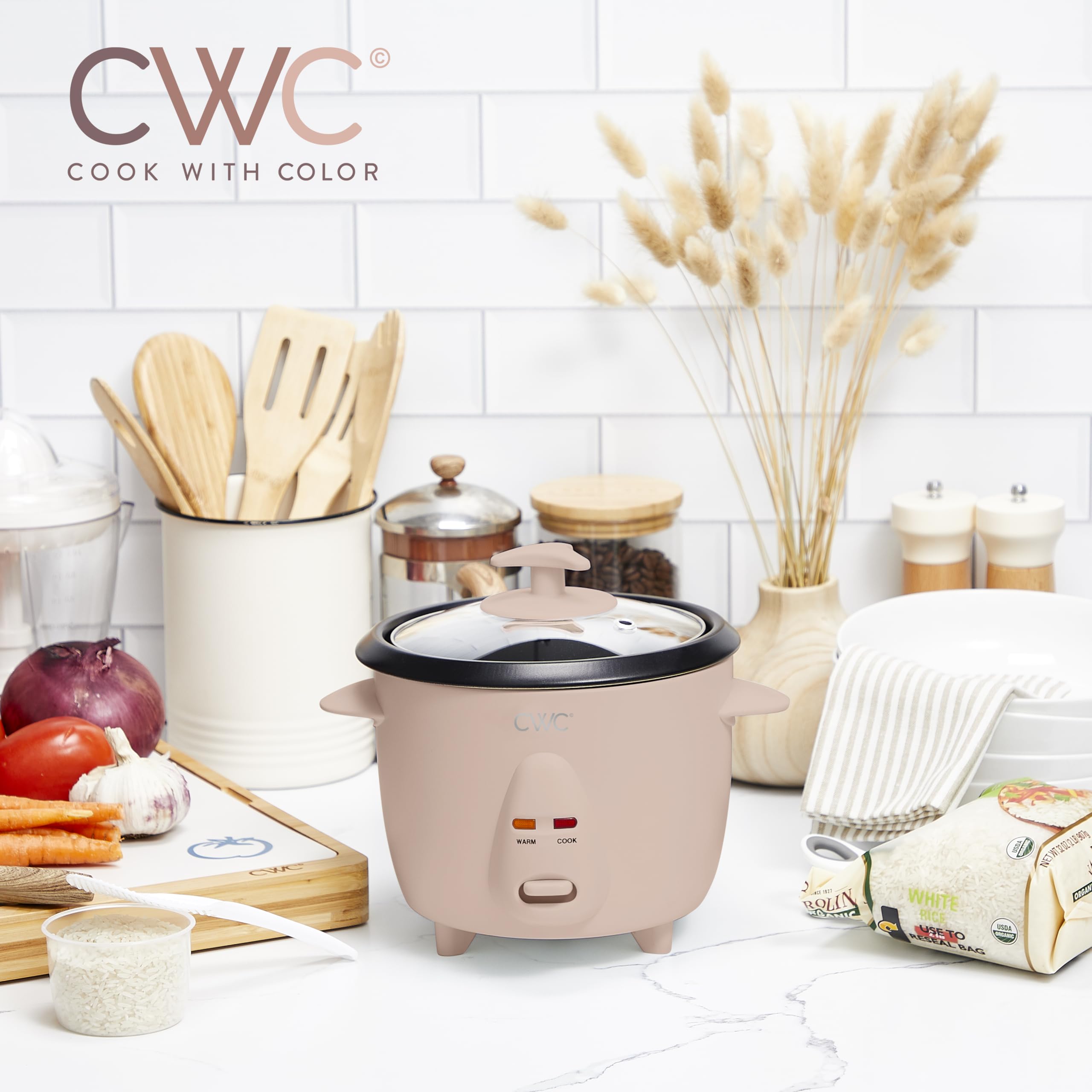 COOK WITH COLOR arrocera 6 tazas para verduras al vapor
