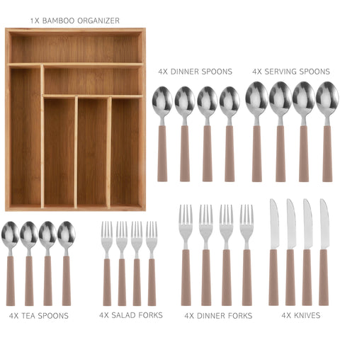 COOK WITH COLOR cucharas de cena de bambú, duraderas para uso diario