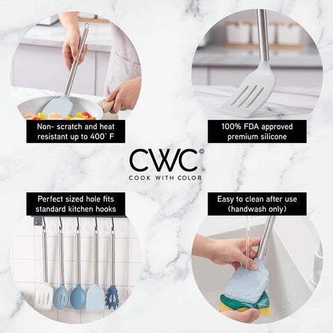 COOK WITH COLOR cucharon plano, surte movimientos suaves al cocinar