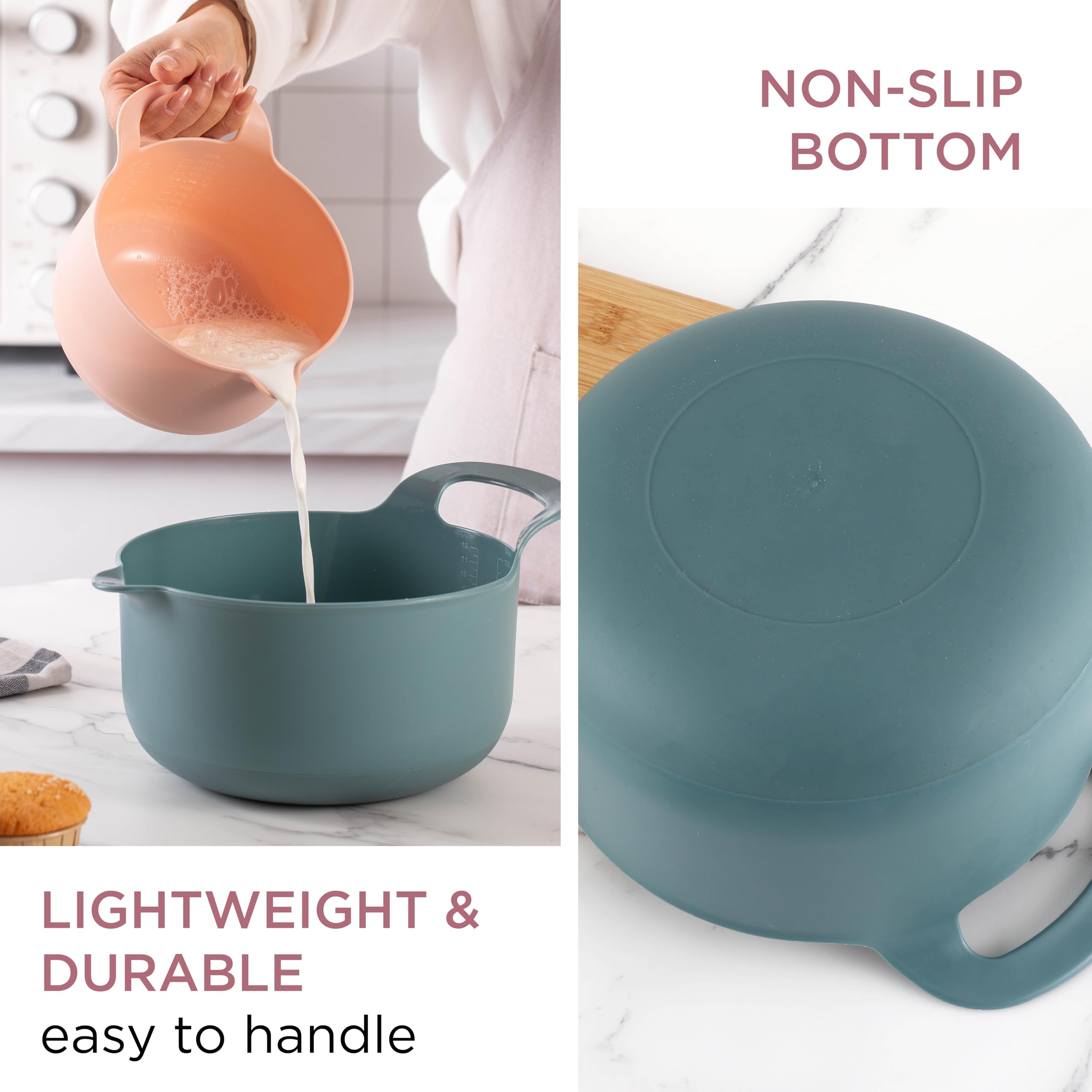 COOK WITH COLOR cuencos antideslizantes ideales para mezclar sin resbalones