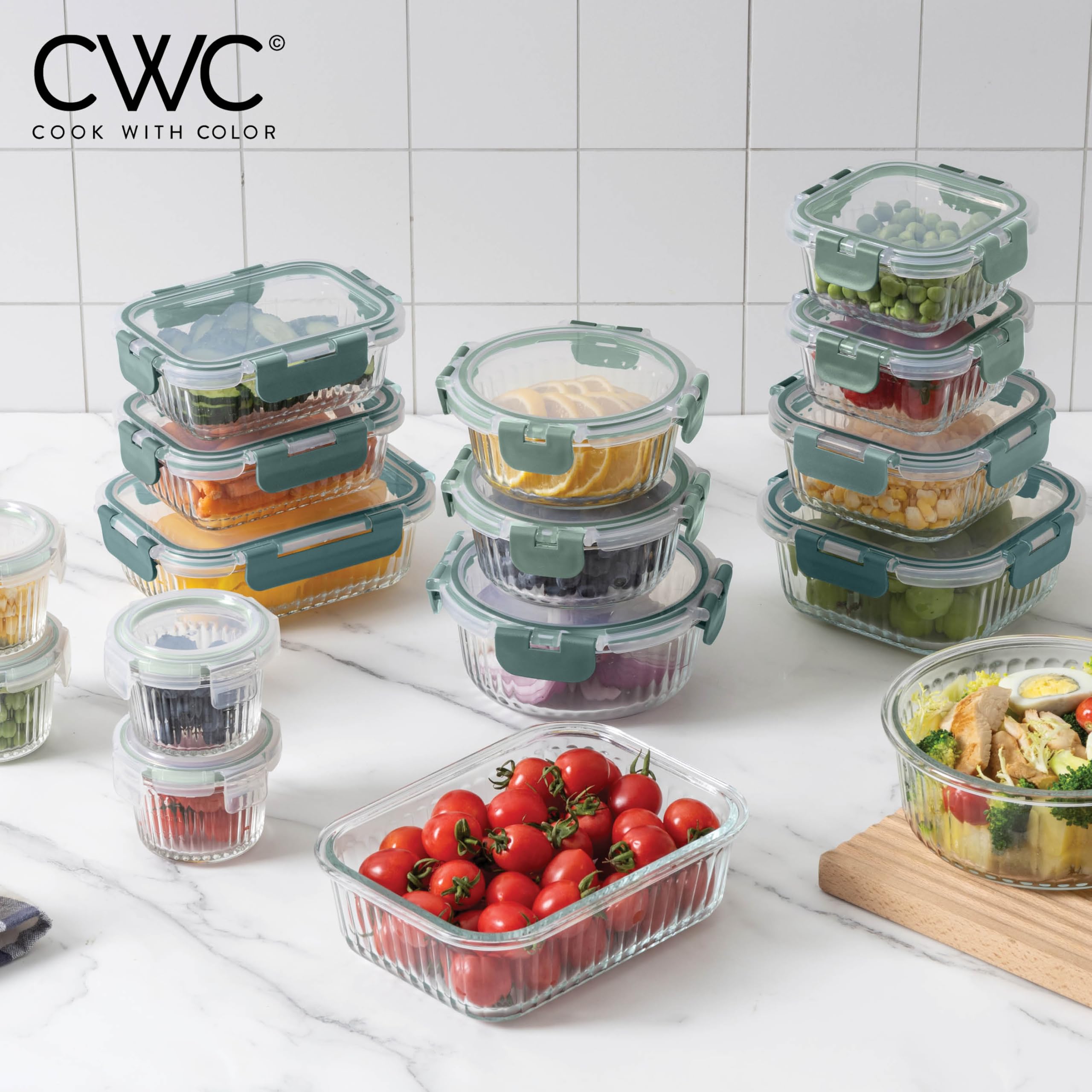 COOK WITH COLOR diseño apilable, almacenamiento compacto para cocina u oficina.