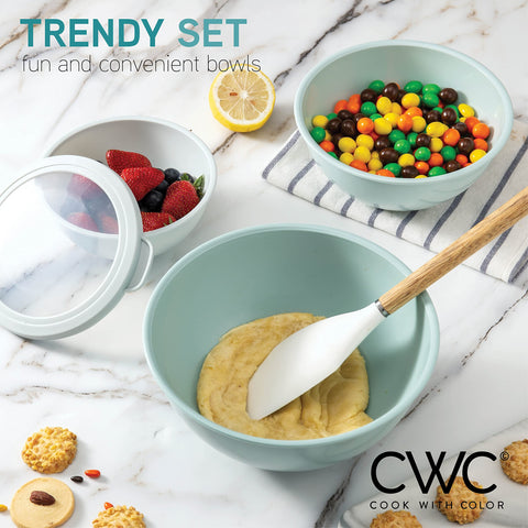 Diseño compacto apilable de COOK WITH COLOR para organización.