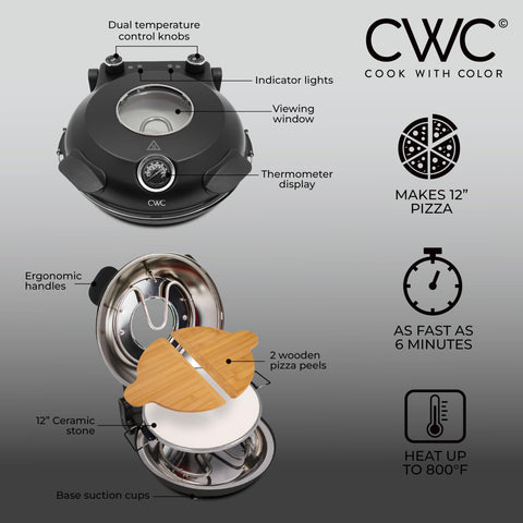 Controles dobles de Cook With Color para ajustar calor superior e inferior.