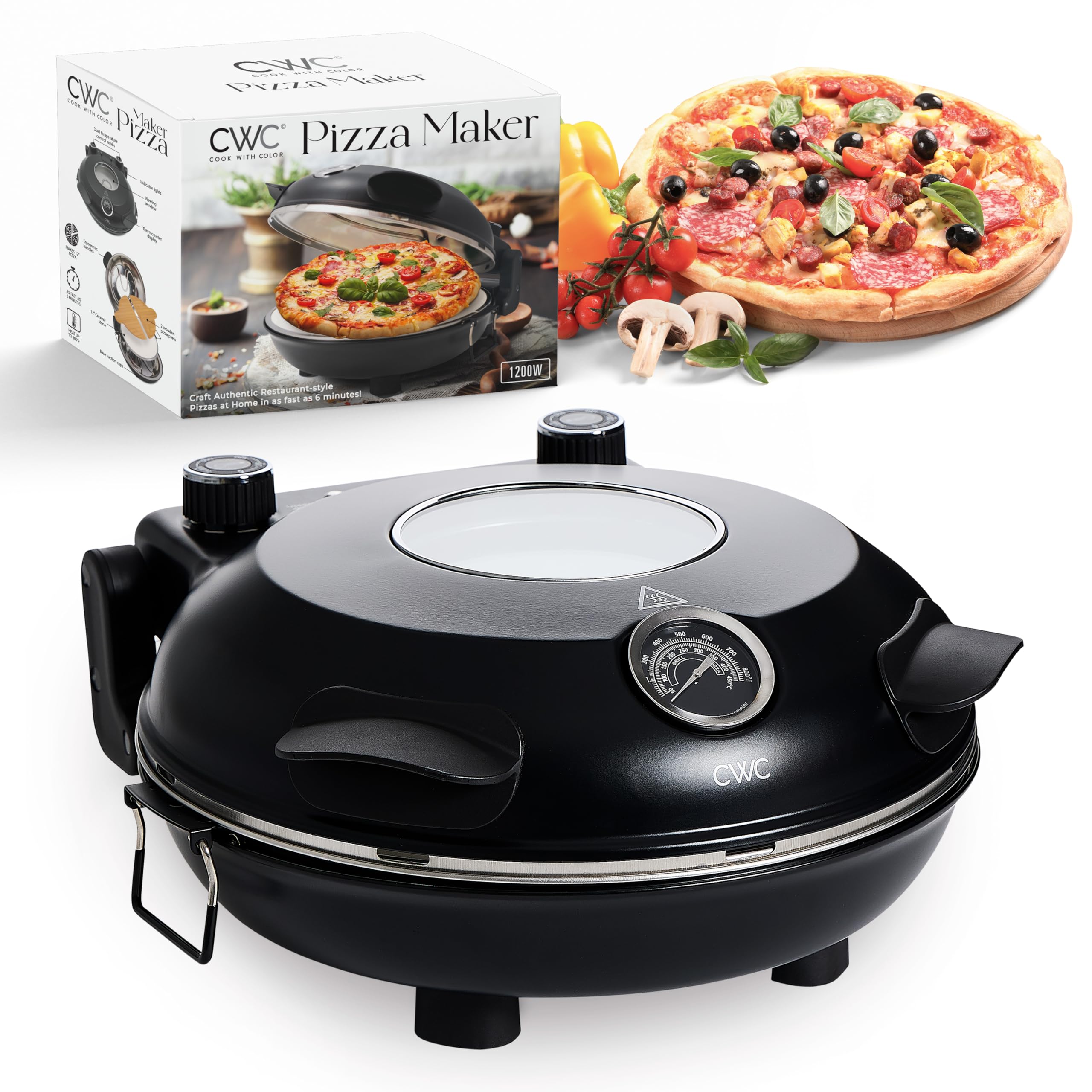 Horno Cook With Color para pizza con interior de 32 cm para pizzas de 12 pulgadas.