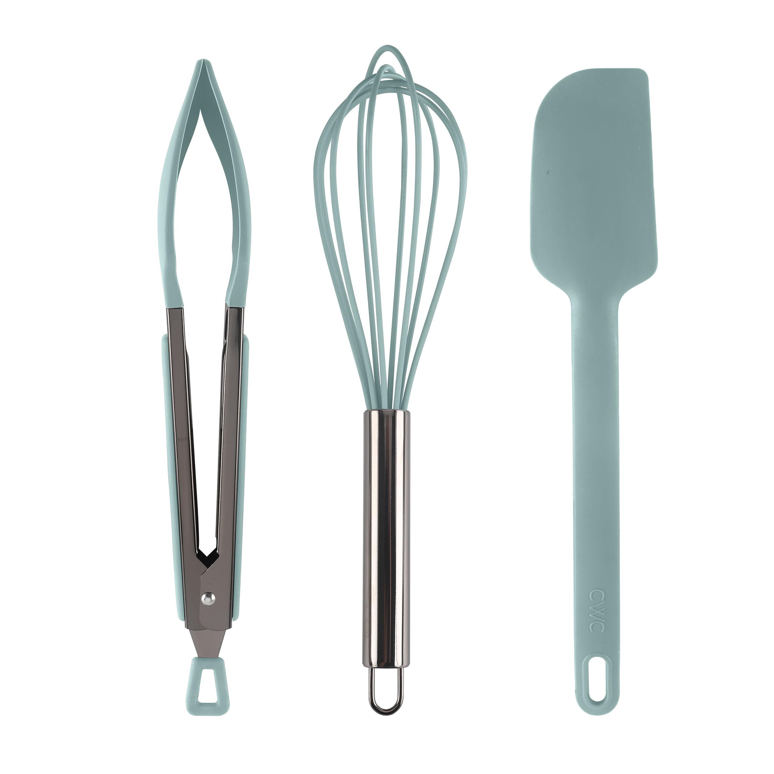 COOK WITH COLOR pinzas de cocina con silicona verde, protegen sartenes antiadherentes