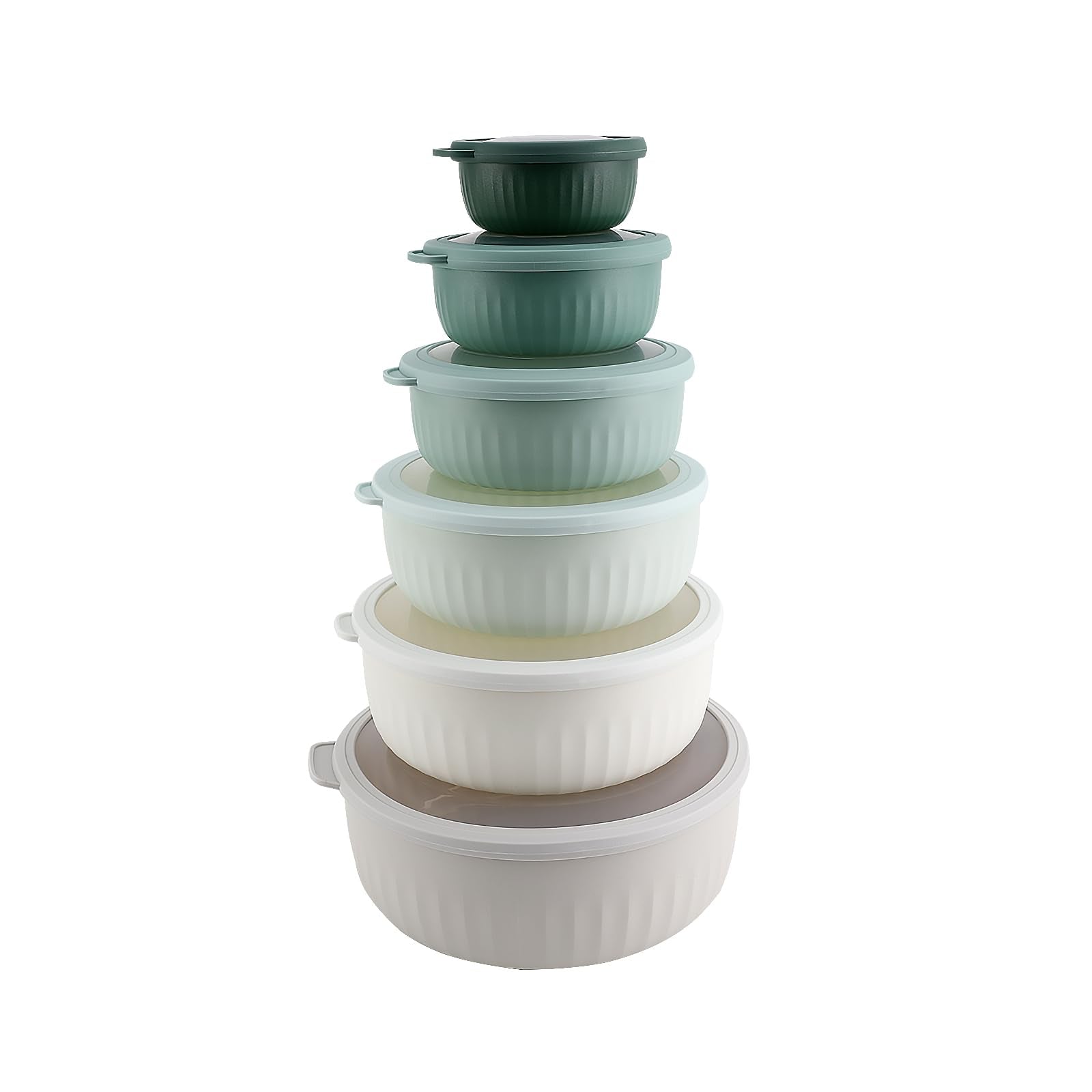 Conjunto de 12 tazones COOK WITH COLOR con tapas, ideal para mezclar y almacenar.