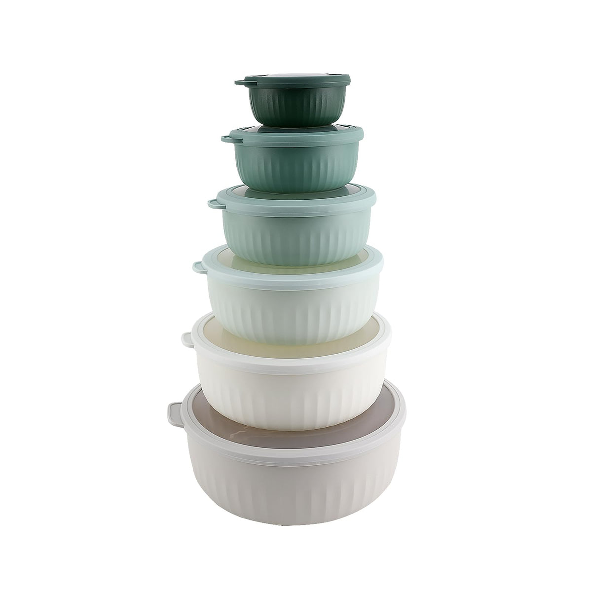Conjunto de 12 tazones COOK WITH COLOR con tapas, ideal para mezclar y almacenar.