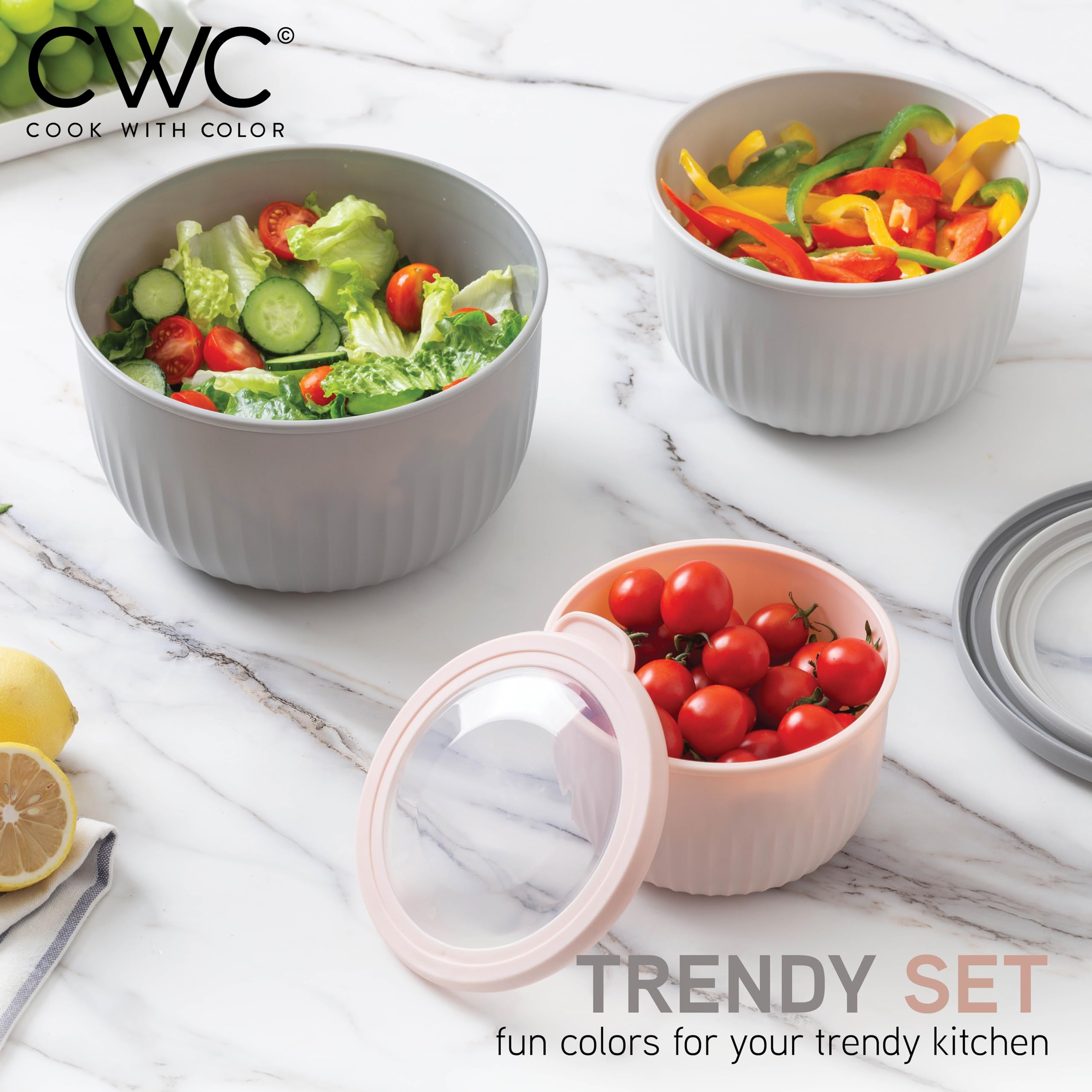 COOK WITH COLOR tazones de 210 ml con tapa para mediciones pequeñas