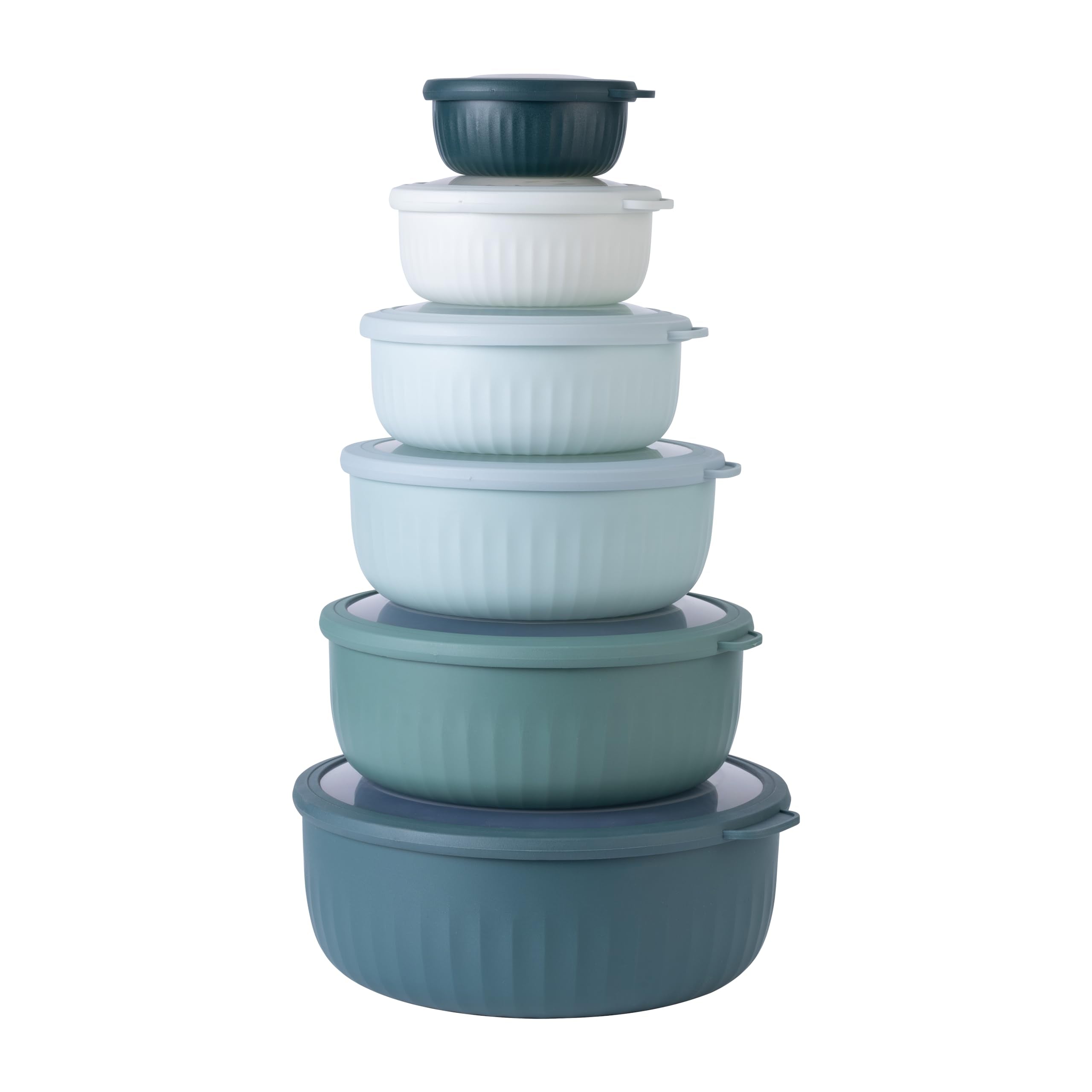 COOK WITH COLOR tazones anidados en azul turquesa para ahorrar espacio