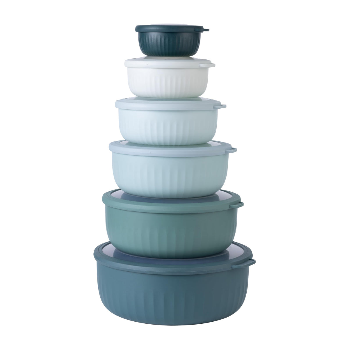 COOK WITH COLOR tazones anidados en azul turquesa para ahorrar espacio