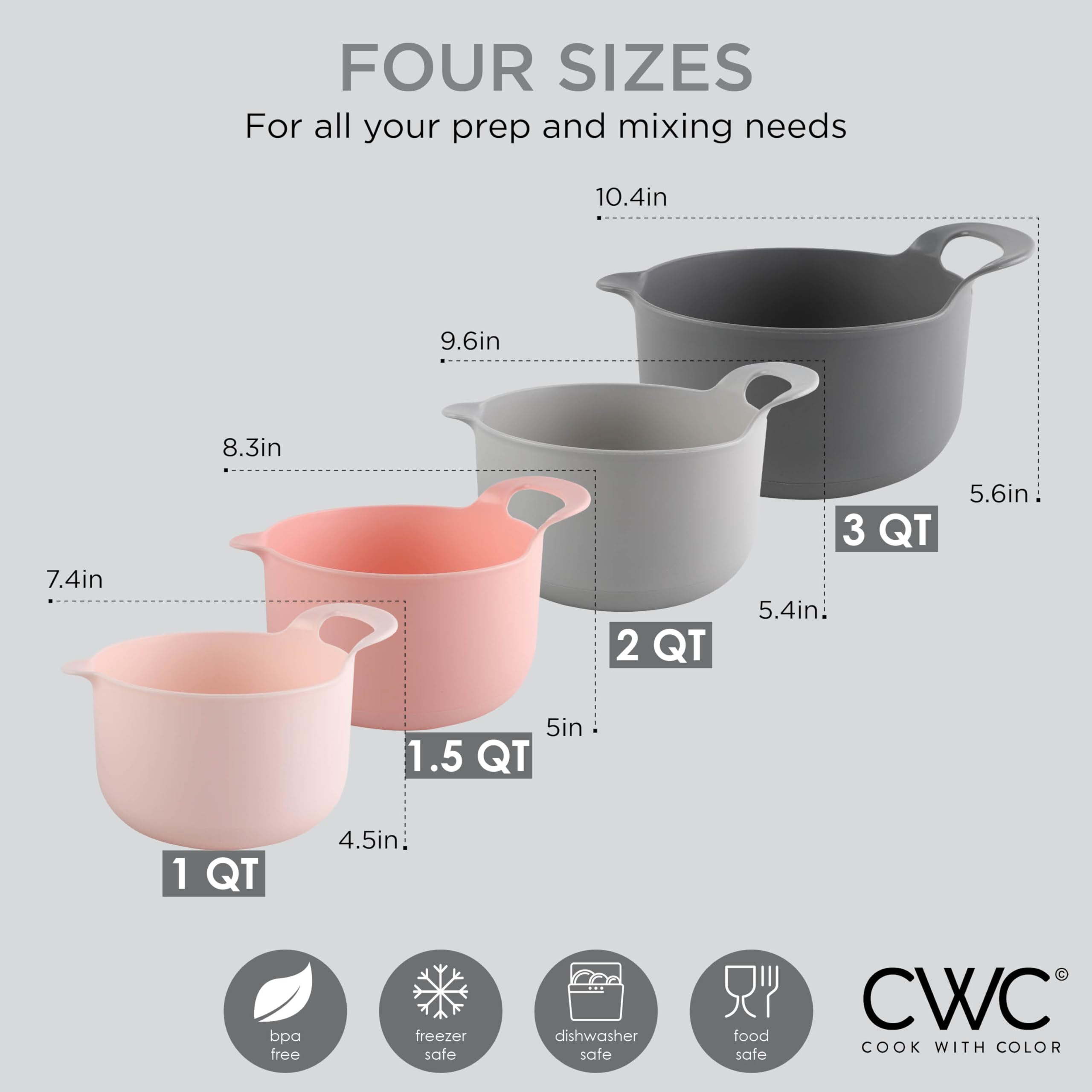 COOK WITH COLOR tazones apilables que facilitan el almacenamiento en cocinas pequeñas