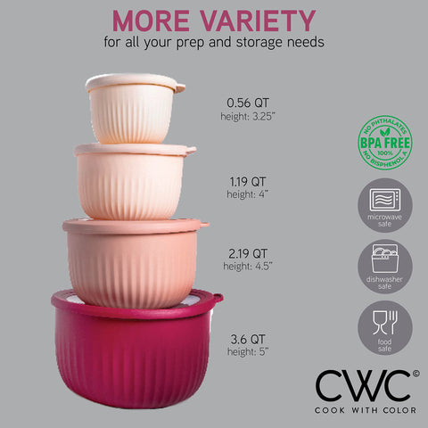 Tazones COOK WITH COLOR de 38 oz en rosa, perfectos para porciones medias.