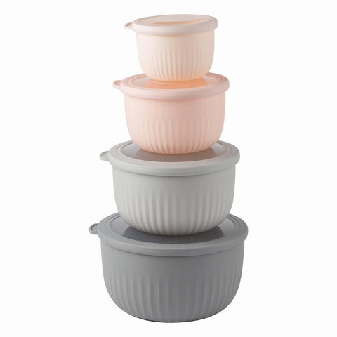 COOK WITH COLOR tazones apilables con tapas para almacenamiento cómodo