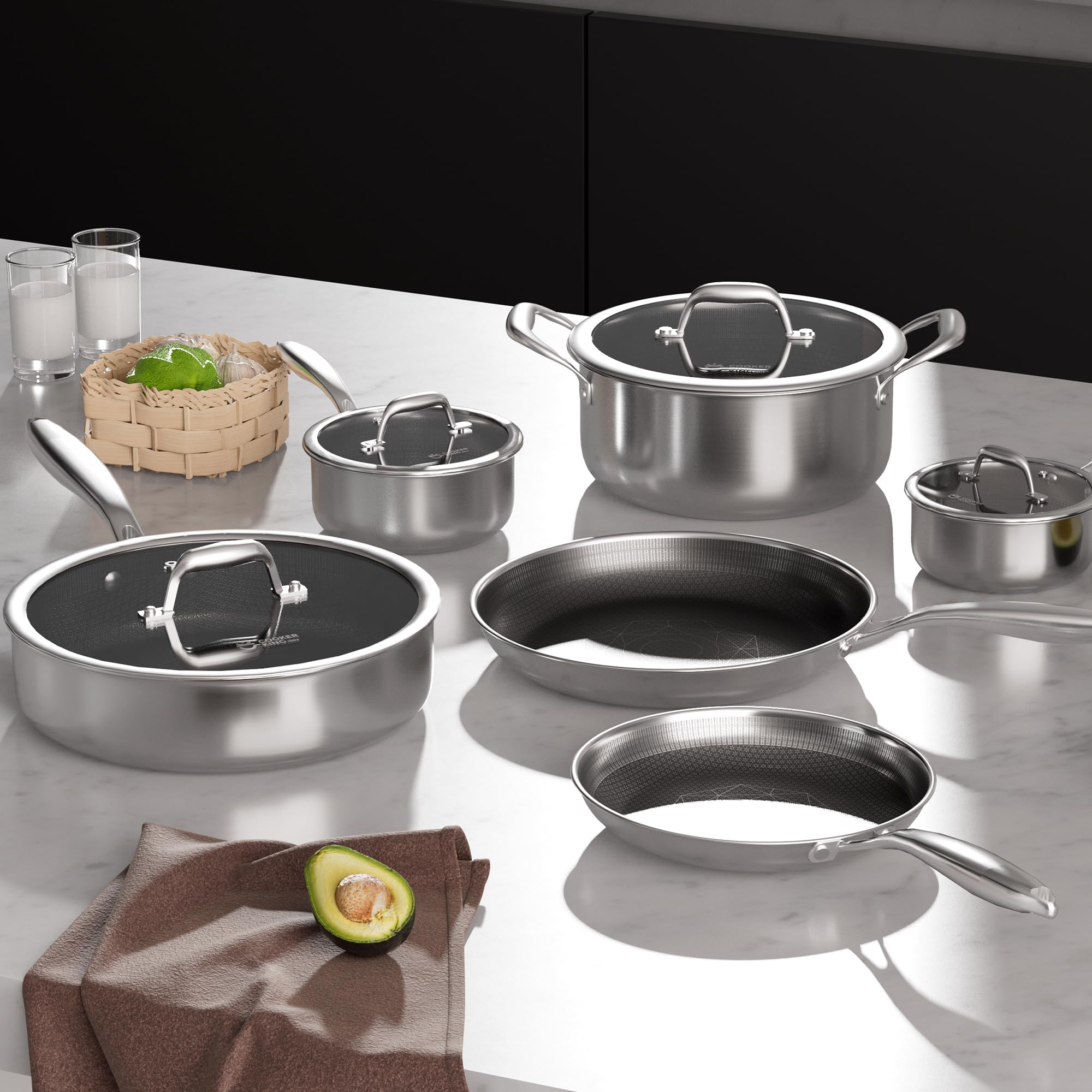 COOKER KING cazo-2qt-tapa-cristal: hervidos ligeros y reducciones fáciles.