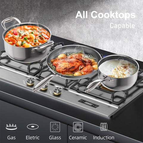 COOKER KING cazuela de 5 qt con tapa de vidrio.