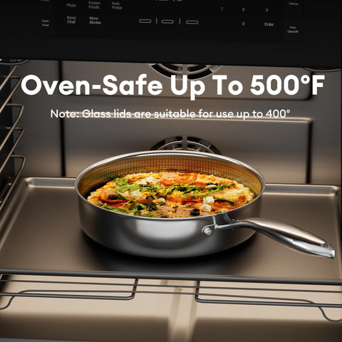Mango Cool-Touch de COOKER KING con tapa de vidrio para control visual.