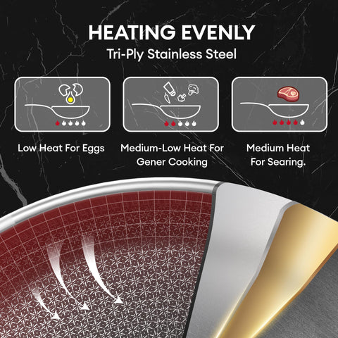 Sartén COOKER KING de 10 pulgadas, manejo estable para salteados.