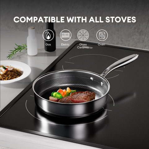 Sartén profunda COOKER KING de 3,6 qt ideal para saltear y freír sin salpicaduras.