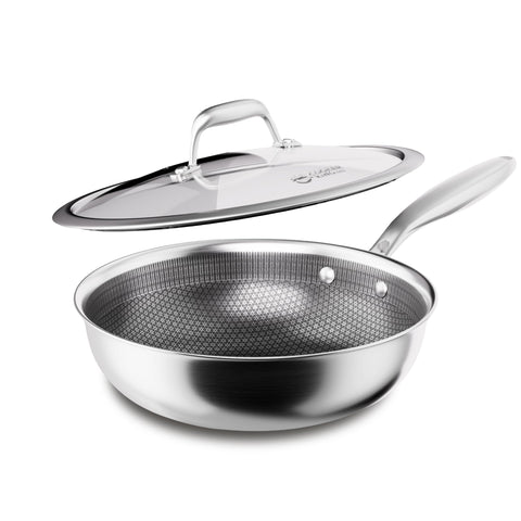 COOKER KING Wok de 10 pulgadas con tapa, ideal para salteados equilibrados.