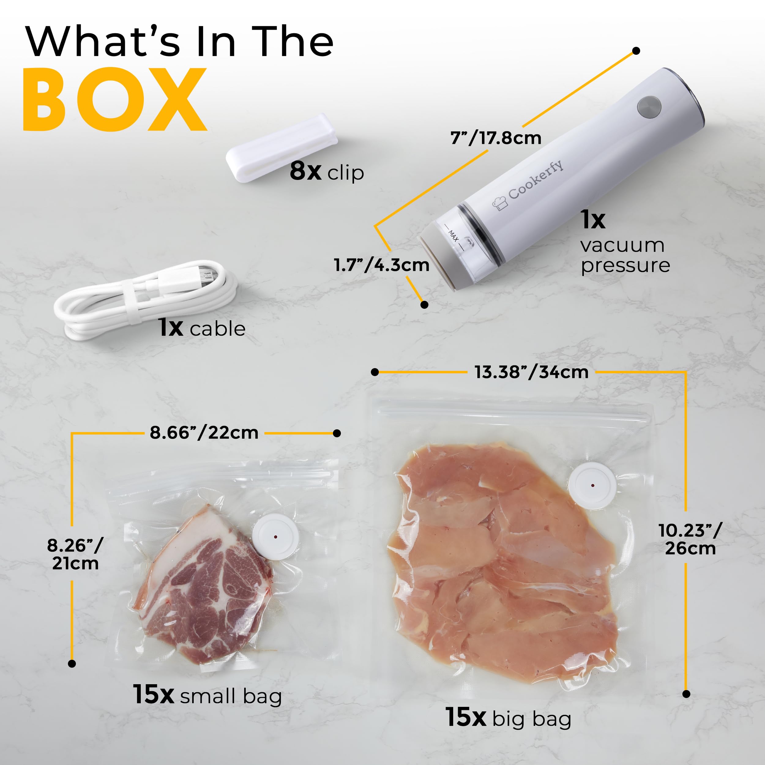 Cookerfy batería de 1200mAh para sellar múltiples bolsas