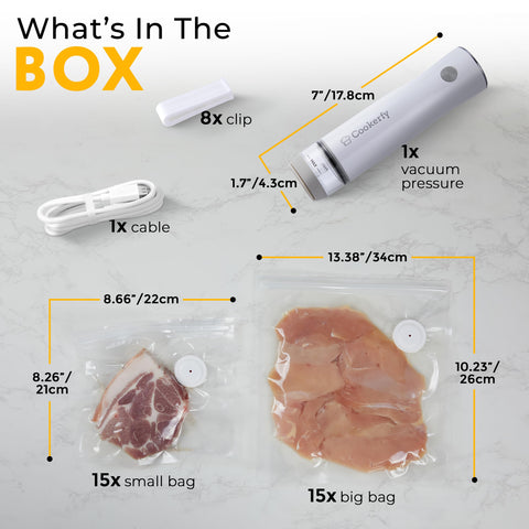 Cookerfy batería de 1200mAh para sellar múltiples bolsas