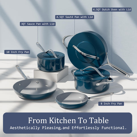 CookinCraze núcleo de aluminio duradero reparte el calor de forma pareja