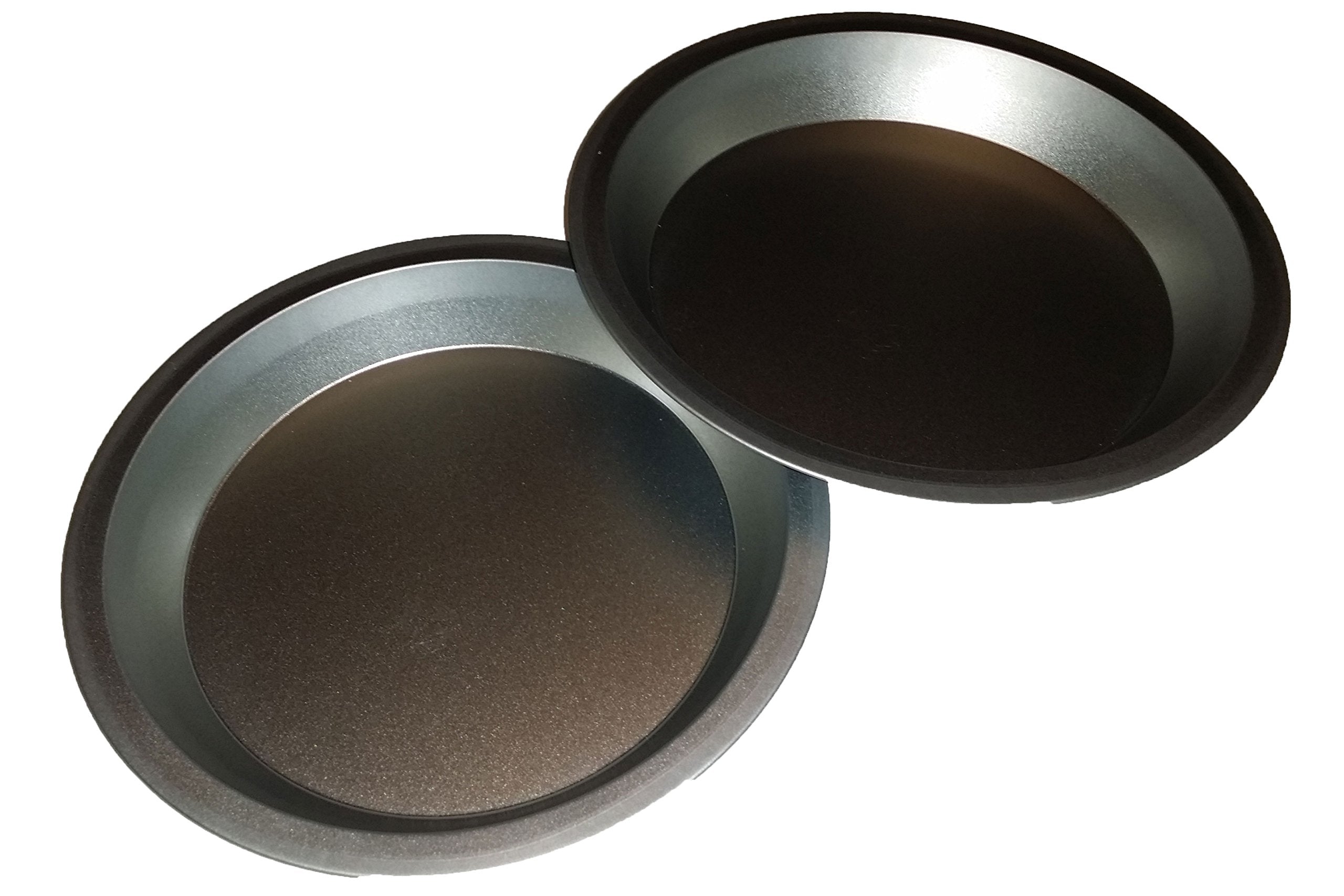 Dos moldes de tarta de 9 pulgadas Cooking Concepts con peso pesado para hornear uniforme.