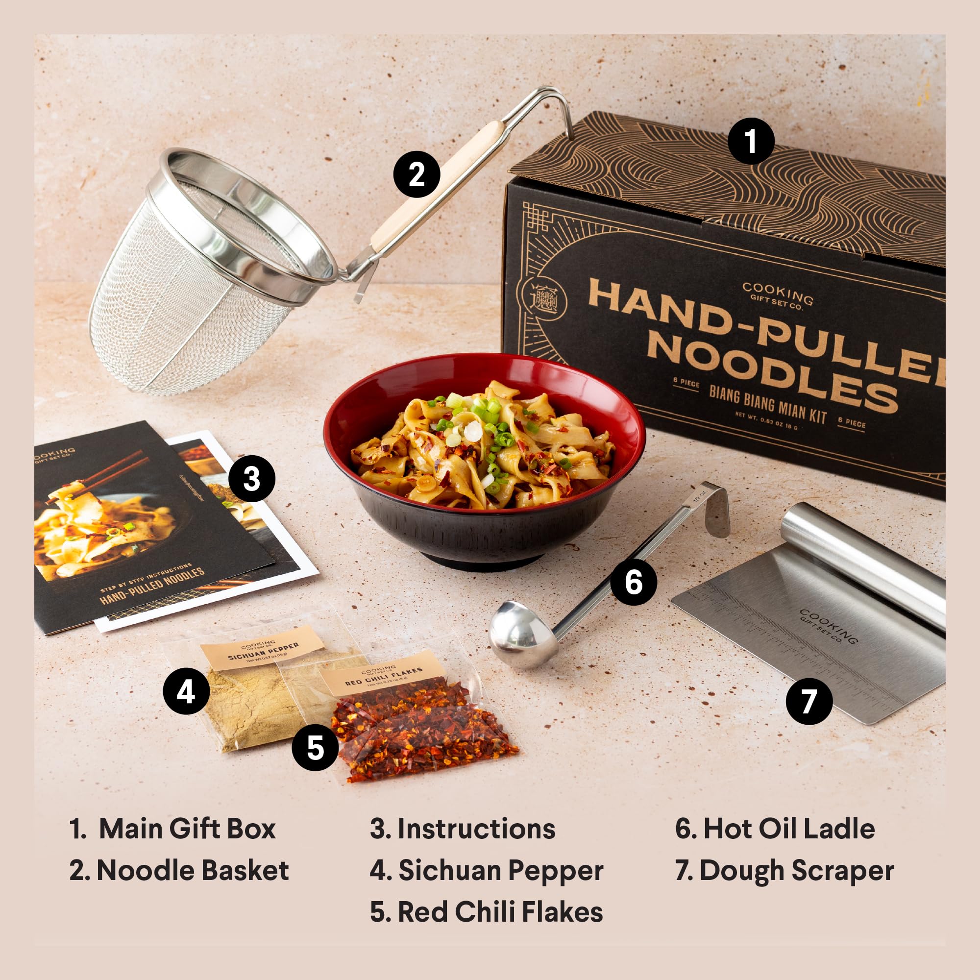 Conjunto de regalo de cocina: cucharon para aceite caliente, ideal para freír y escurrir.