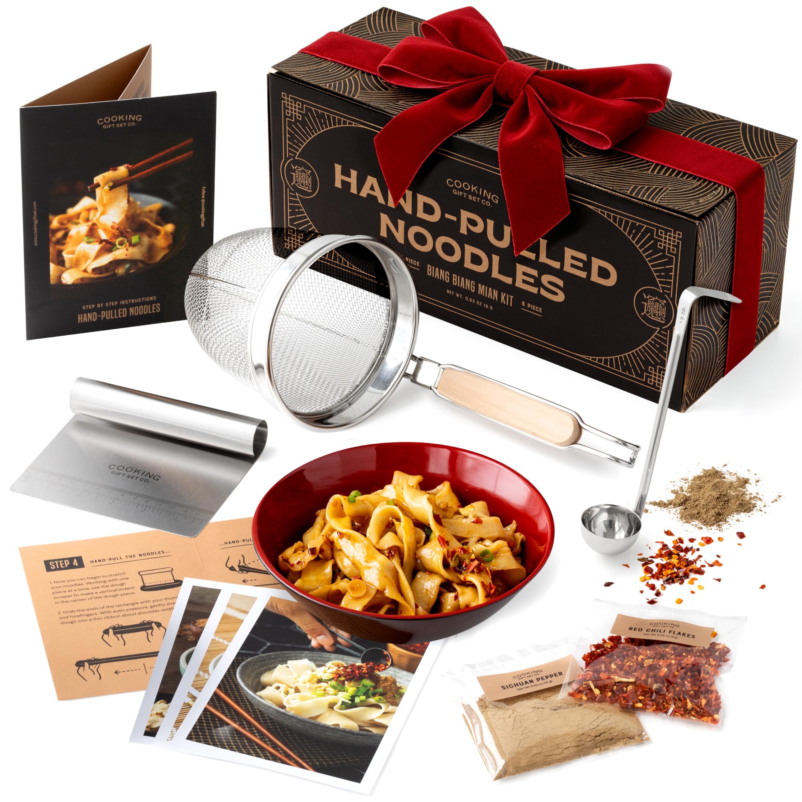 Conjunto de regalo de cocina: escurridor de malla fina con mango para hervidos limpios.
