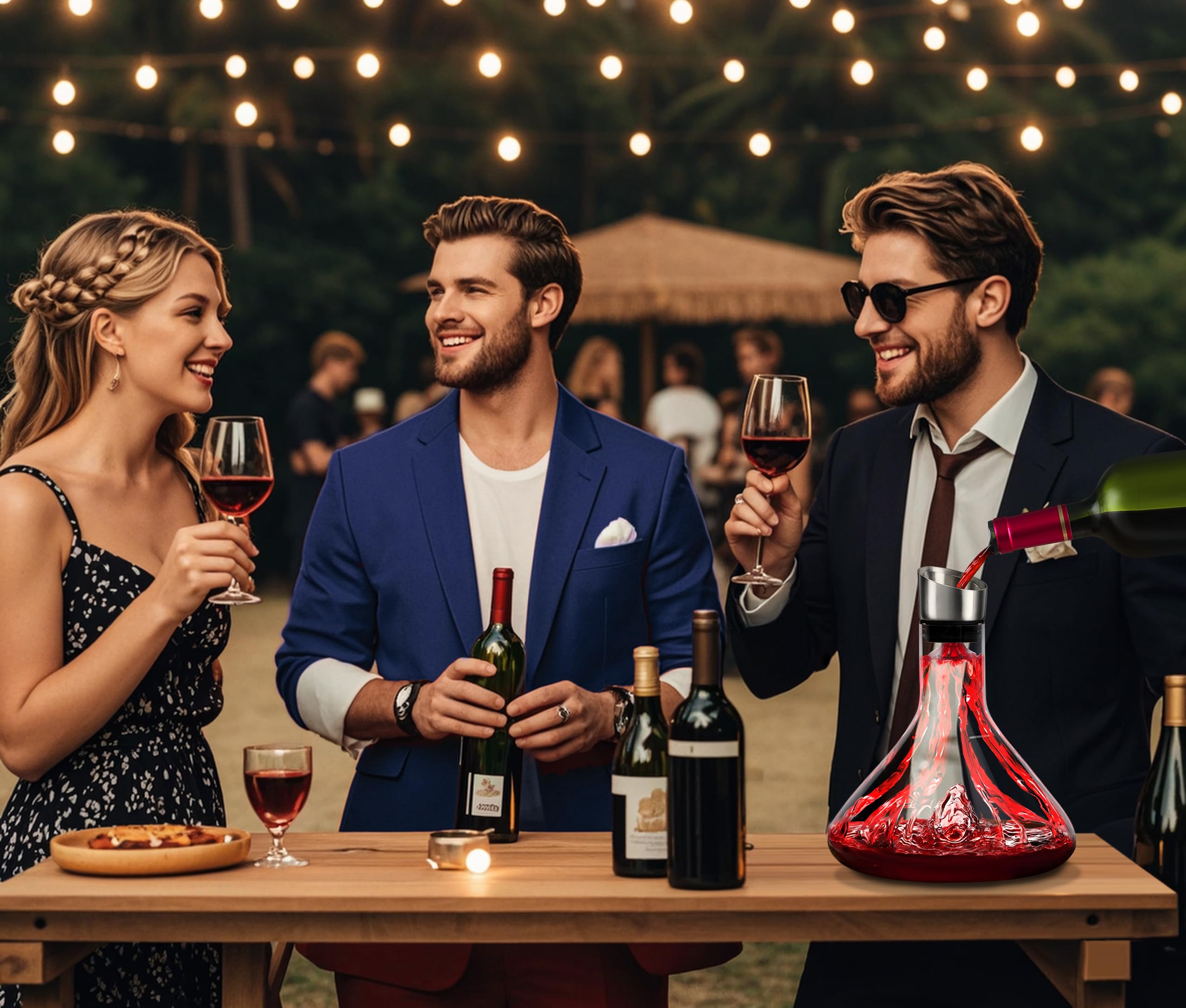 Capacidad 1200 ml, perfecto para vinos tintos