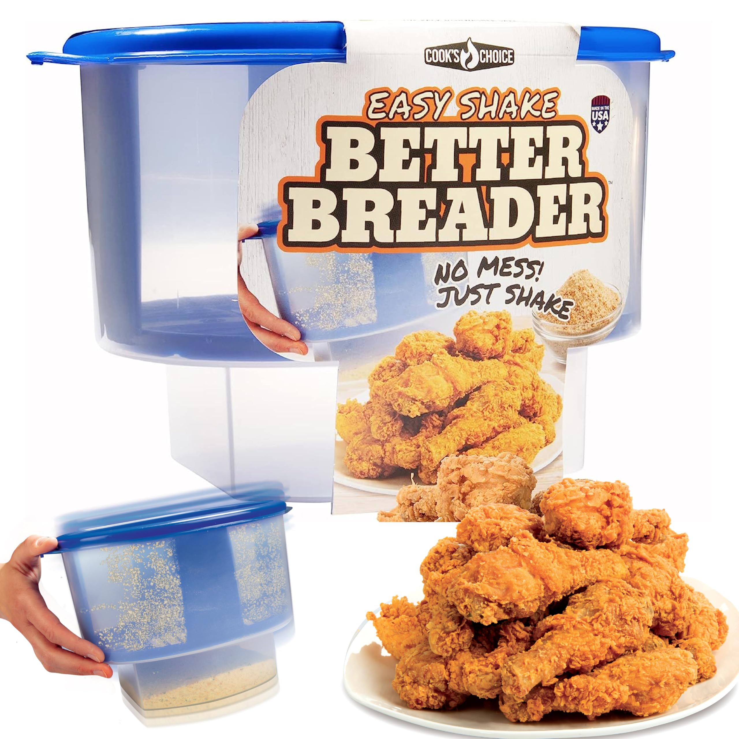 COOK'S CHOICE Breader Bowl tazon: rebozado uniforme sin ensuciar la encimera
