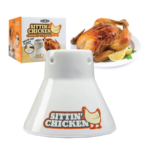 COOK'S CHOICE Sittin' Chicken: base cerámica para cocción uniforme y jugosa