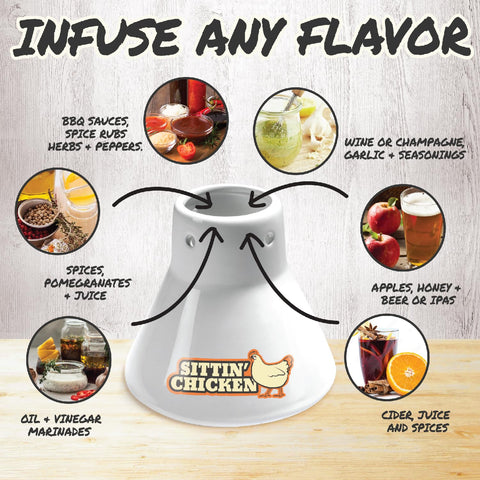 COOK'S CHOICE Sittin' Chicken: soporte vertical para asados estables