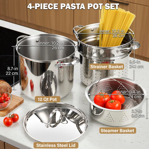 Inserto para pasta Cooks Standard facilita escurrir y servir.