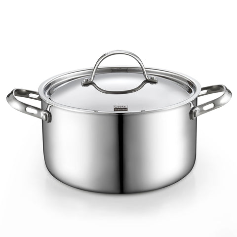 Olla Cooks Standard de 6 qt vista frontal para hervir pasta y caldos.
