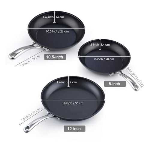 Cooks Standard sartén con recubrimiento antiadherente duradero para desmoldar fácil.
