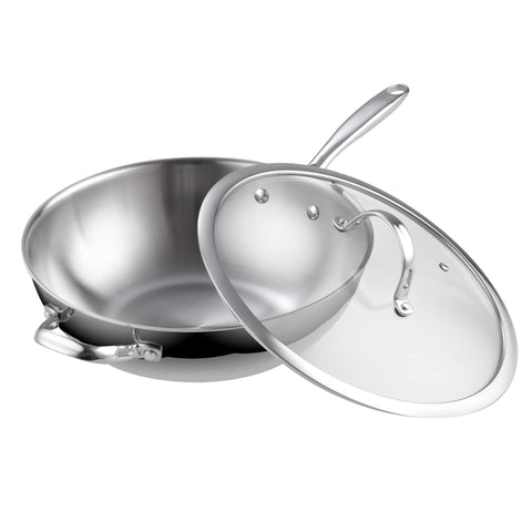 Sartén para salteado Cooks Standard con acabado inoxidable exterior brillante