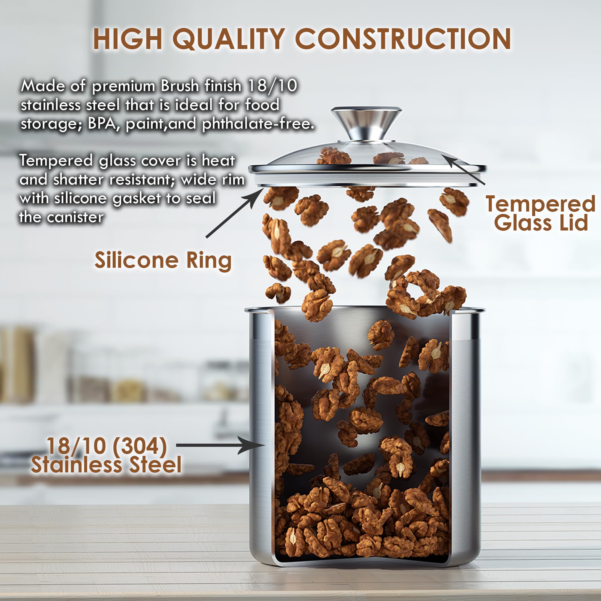 Sello de silicona en frascos Cooks Standard para cierre hermético.