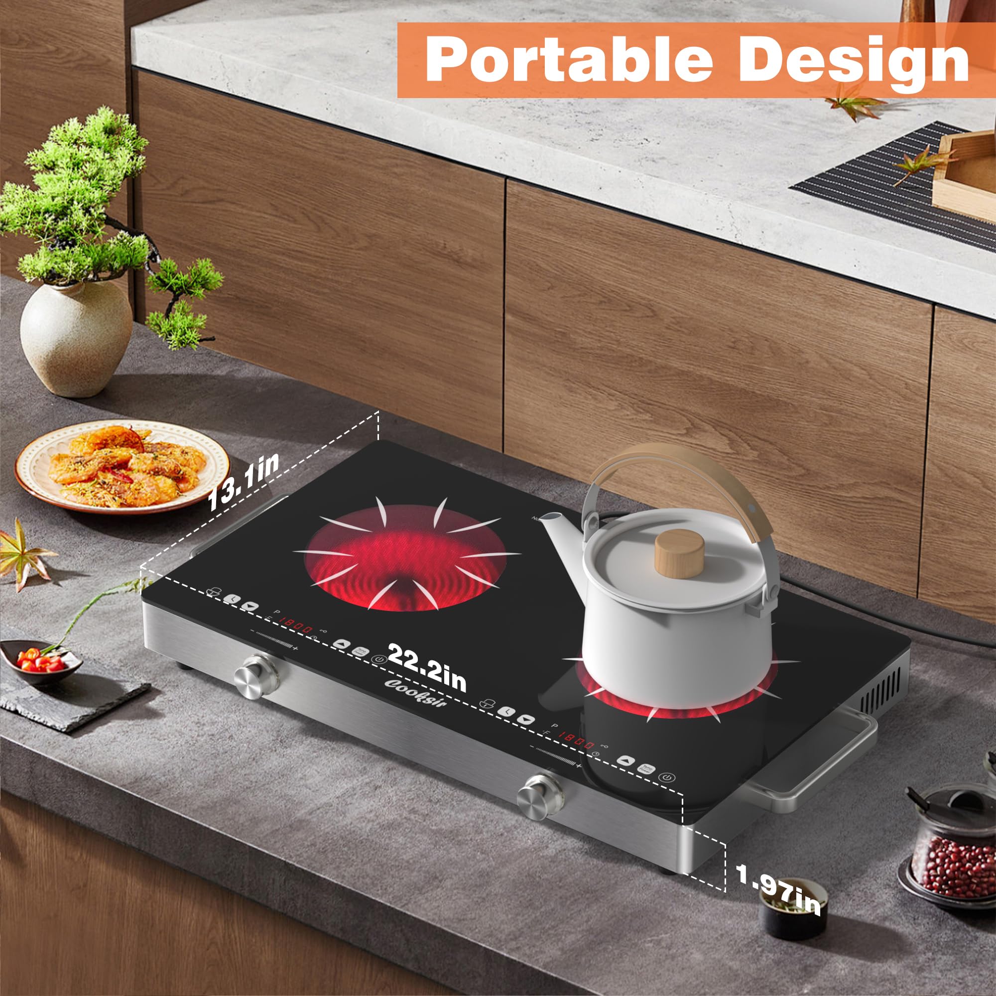 Cooksir: temporizador de 0 a 240 minutos para gestionar tiempos.