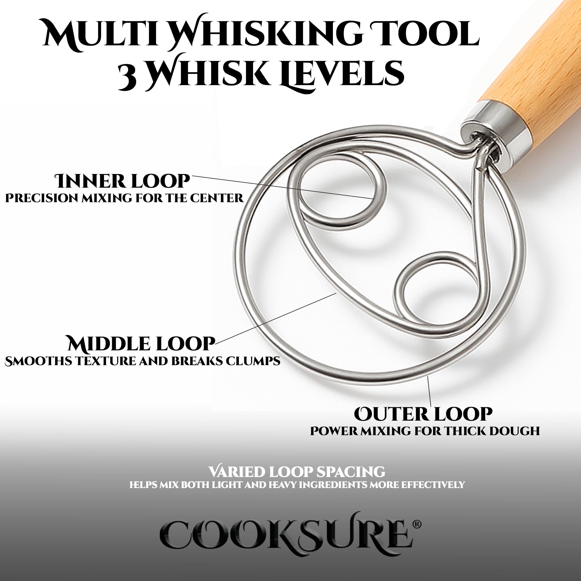Cooksure materiales duraderos en acero inoxidable para uso prolongado
