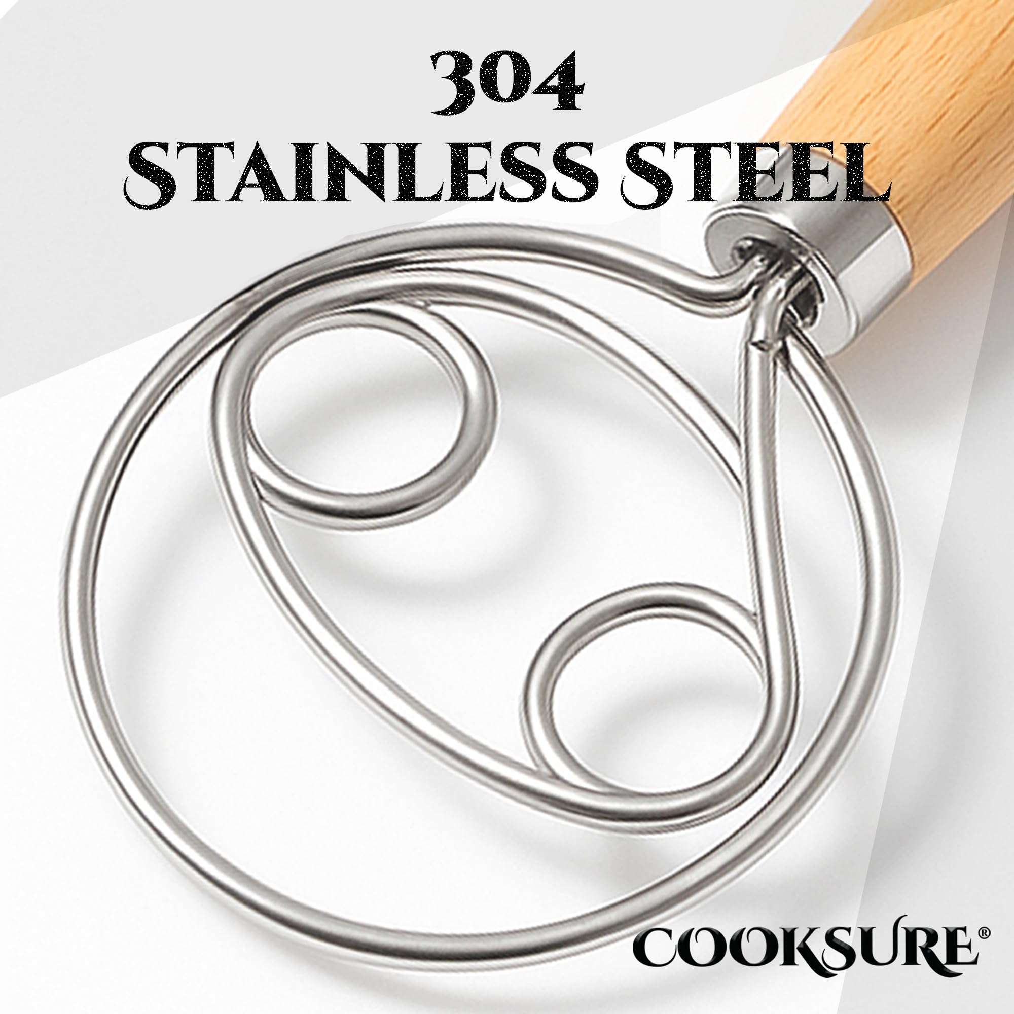 Cooksure mango de madera ergonómico para hornear cómodo
