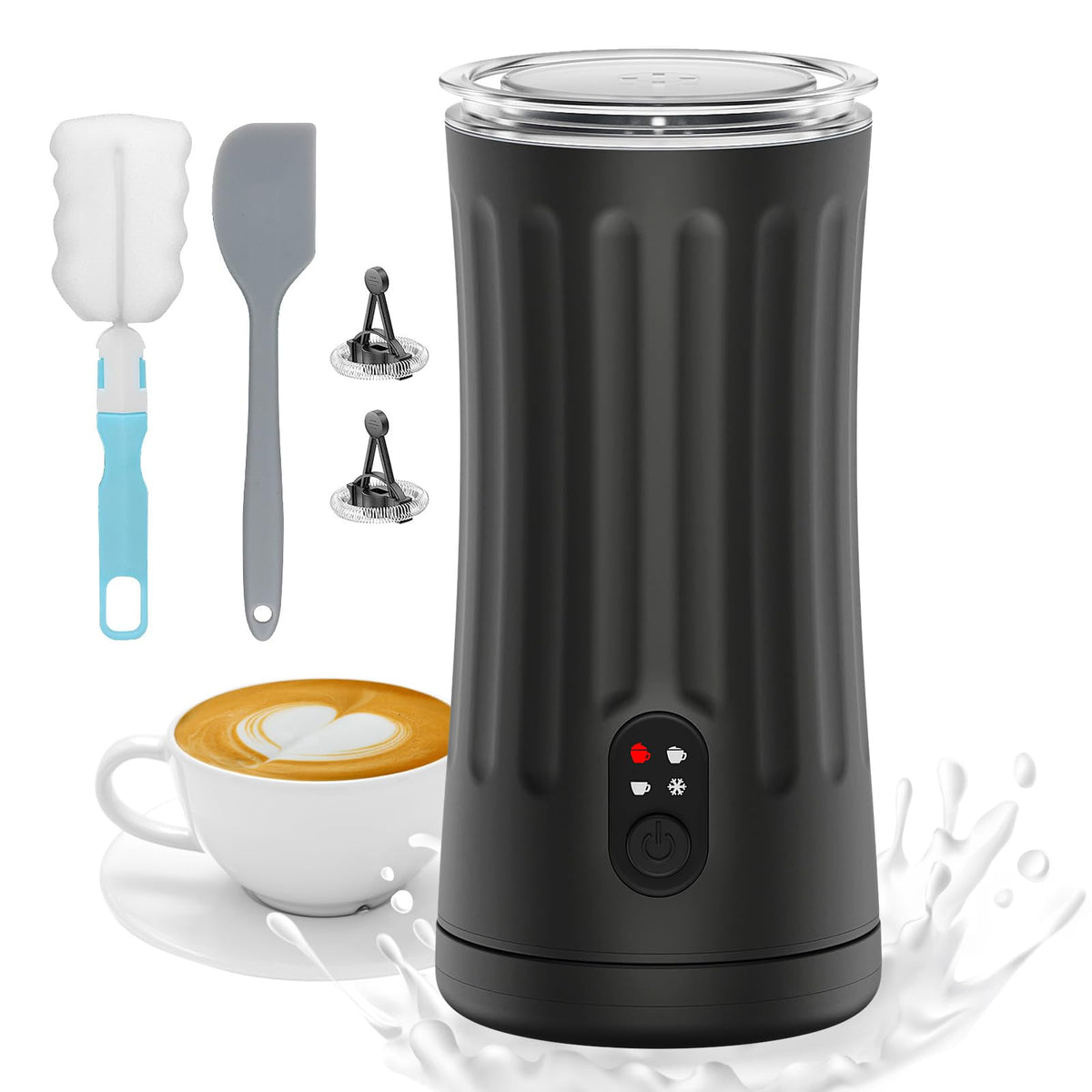 CookSwift espumador de leche 4 en 1, espuma perfecta para cafés en casa