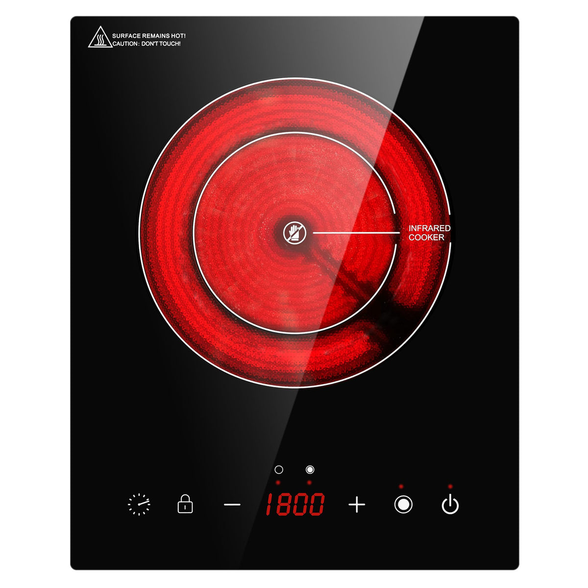 Cooktao quemador eléctrico de 8 pulgadas con doble resistencia, ideal para calentar sartenes grandes