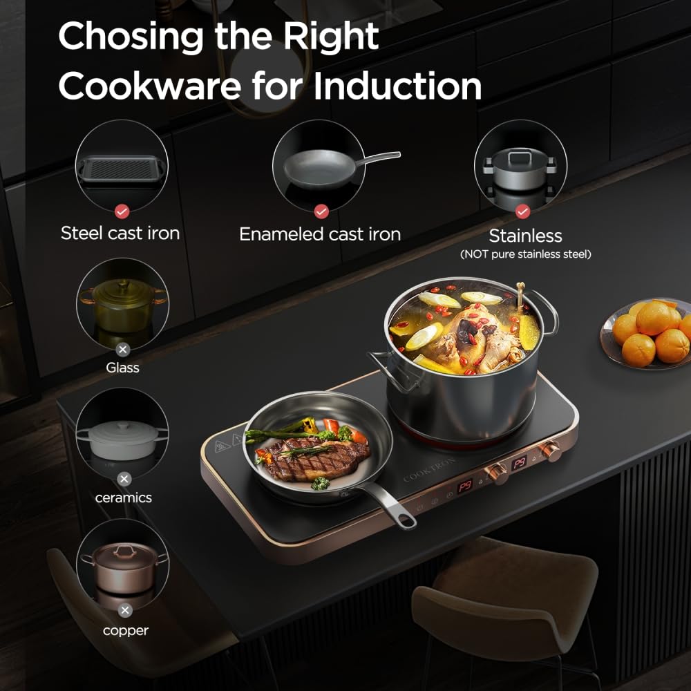 COOKTRON control doble para cocinar por separado en cada quemador.