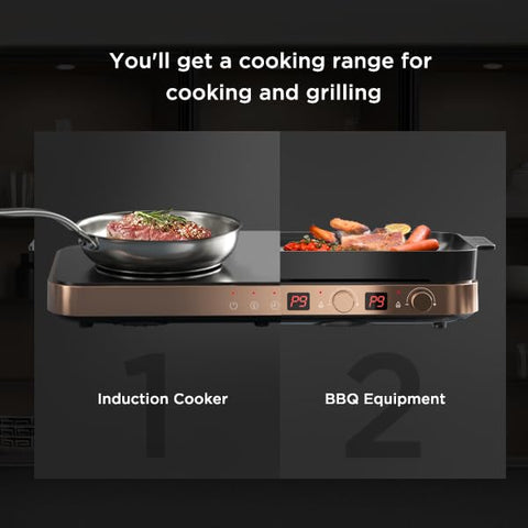 COOKTRON panel de 9 niveles de potencia para adaptar recetas.