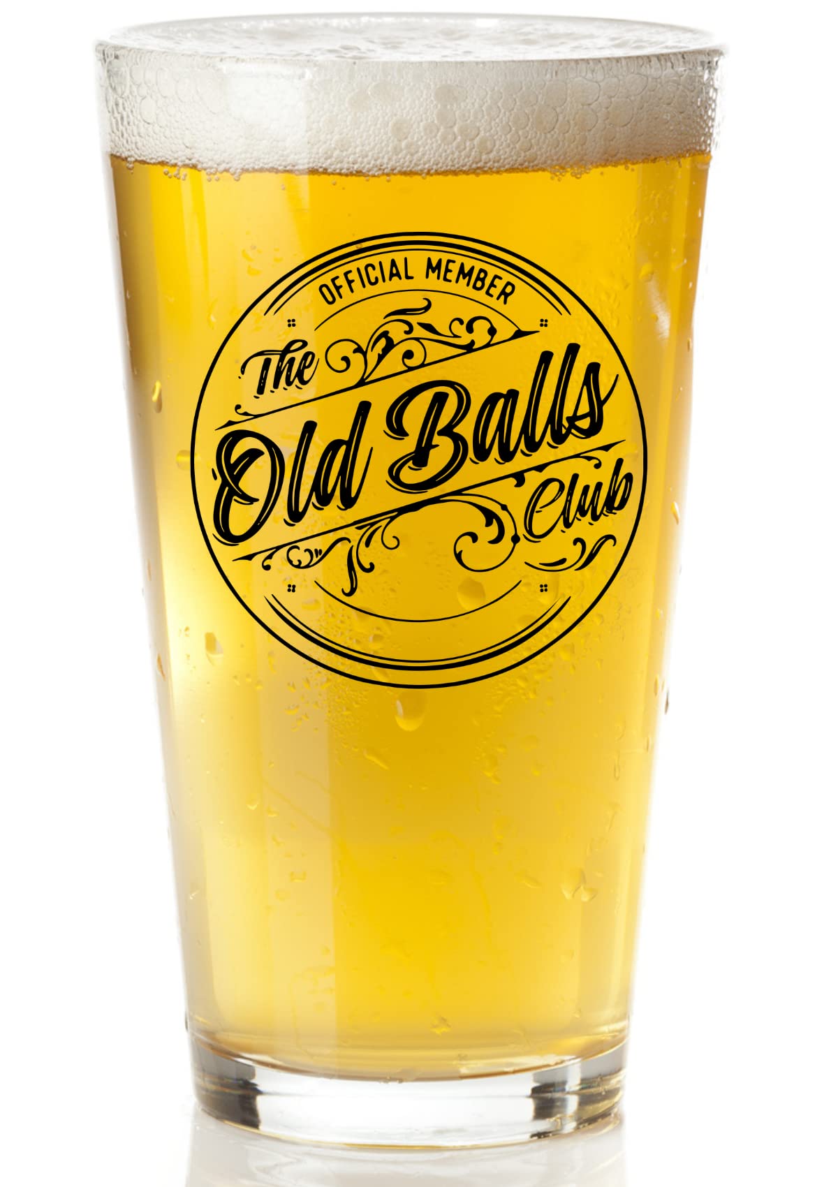 Vaso COOL AF Old Balls, vista frontal, ideal para celebrar jubilaciones y cumpleaños.