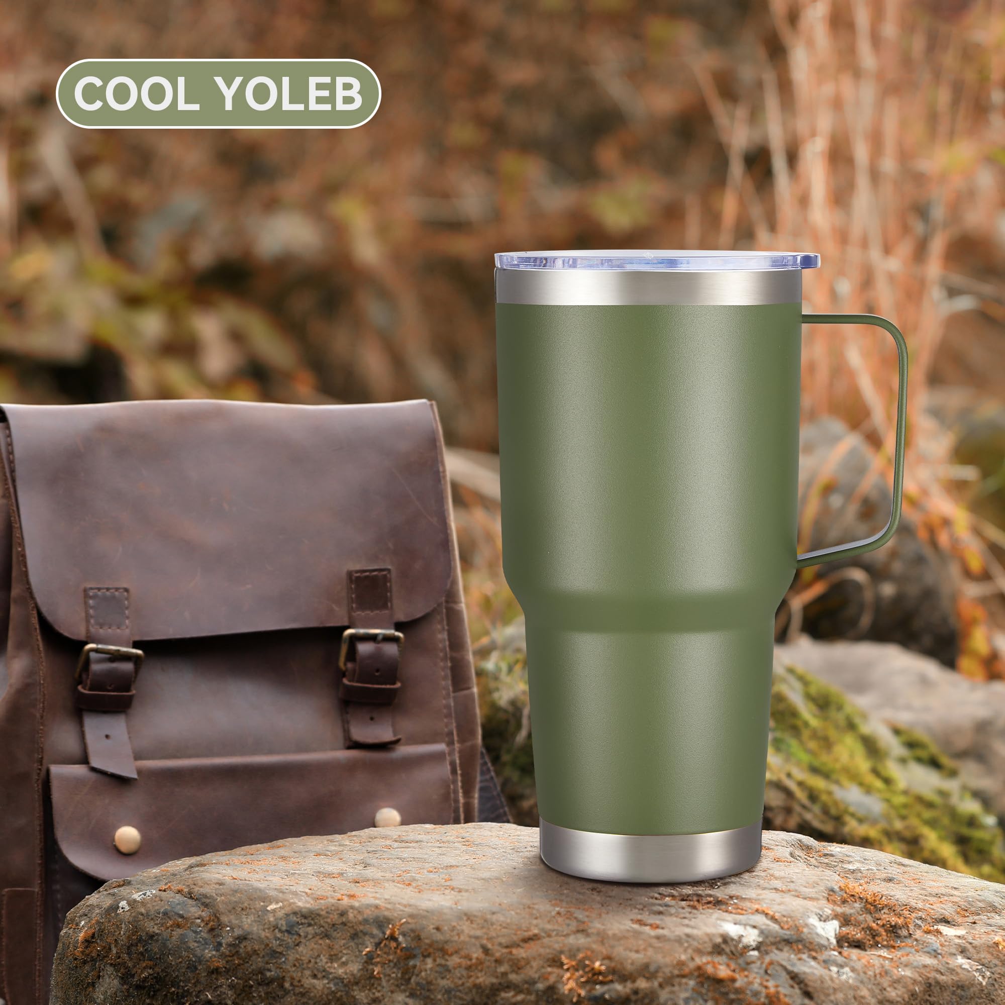 Cool Yoleb capacidad 30 onzas para beber durante el día sin rellenar.
